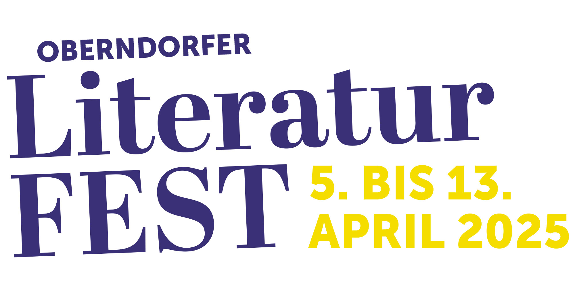 Schriftzug Oberndorfer Literaturfest 5. bis 13. April 2025